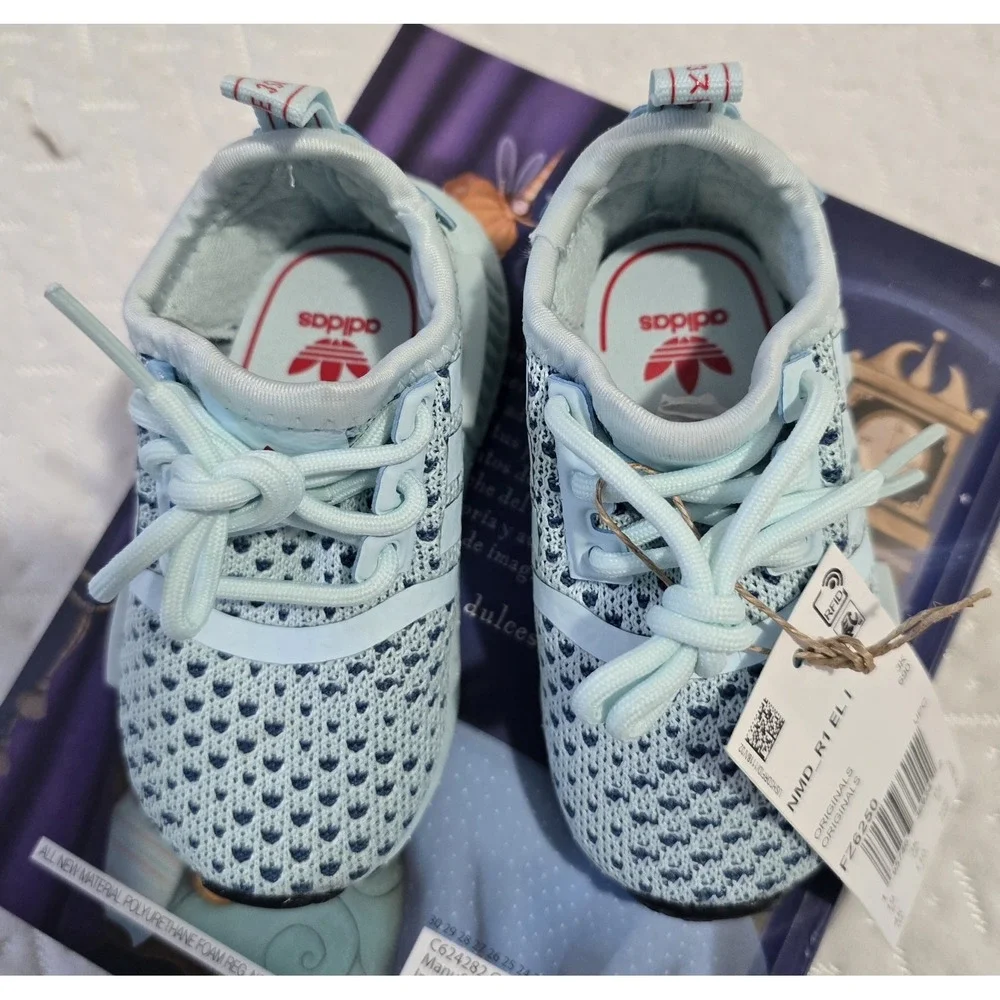 Adidas Originals Infant Running Shoes In An 'Almost Blue' Colorway. Size 4K NWT